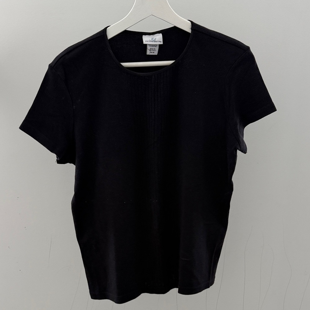 Jaclyn Smith Black Short Sleeve Tee
